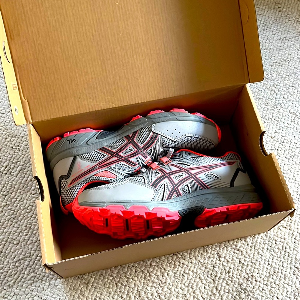 New in box ASICS gray and pink